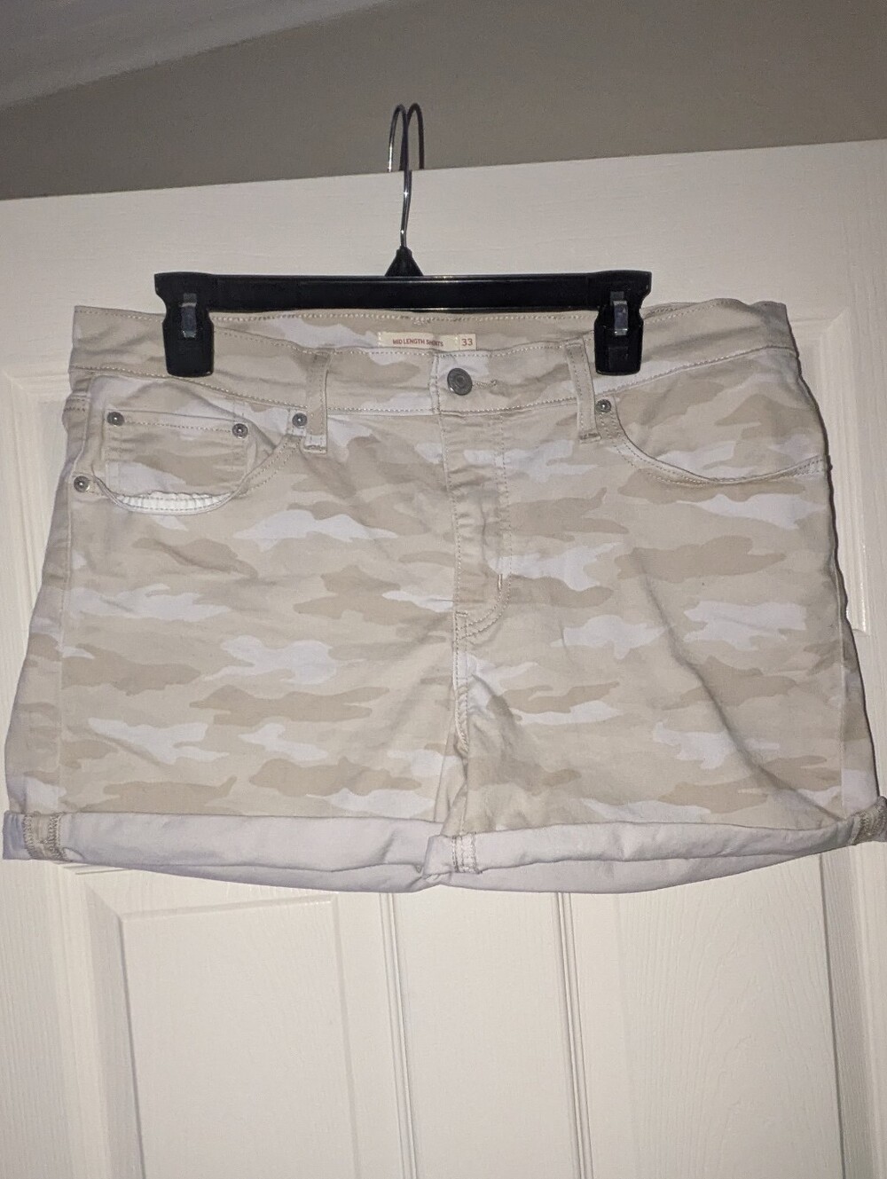 Levi's Women's Tan & Cream Camo Jean Shorts